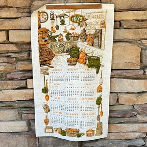 Vintage 1972 General Store Tea Towel Calendar Fall Colors MCM